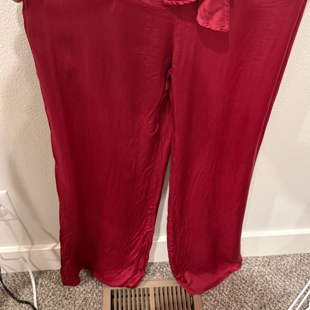 NWT Free People Young Fabulous and Broke Rose Tie-Front Satin Jumpsuit Size M - Picture 5 of 11